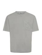 Nb Over Dyed Pocket T Shirt Grey Designers T-shirts Short-sleeved Grey...