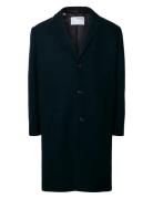 Slhmilo Overcoat Ullfrakk Frakk Black Selected Homme