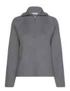 Objelly Re L/S Zip Knit Pullover Div Tops Knitwear Jumpers Grey Object