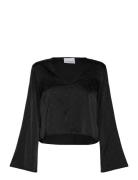 Serafinella Blouse Tops Blouses Long-sleeved Black Noella