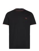 Twin Tipped T-Shirt Designers T-shirts Short-sleeved Black Fred Perry