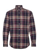 Reg Jaspe Check Shirt Tops Shirts Casual Navy GANT