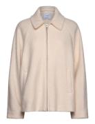 Pocketed Wool-Blend Jacket Ulljakke Jakke Cream Mango