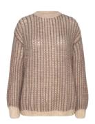 Pzpeyton Ls Ck Pullover Tops Knitwear Jumpers Beige Pulz Jeans