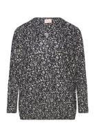 Wa-Jacquelin Tops Blouses Long-sleeved Navy Wasabiconcept