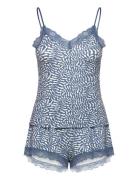 Pj Cami Short Viscose Matisse Pyjamas Blue Hunkemöller