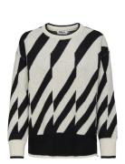 Onljude Ls O-Neck Jq Knt Tops Knitwear Jumpers Black ONLY