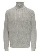 Onsmalaki Reg 7 Half Zip Knit Cs Tops Knitwear Half Zip Jumpers Grey O...