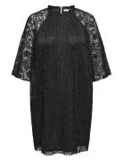 Carlosia 3/4 Lace Blk Dress Jrs Kort Kjole Black ONLY Carmakoma