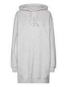 Chenille Monologo Hoodie Dress Kort Kjole Grey Calvin Klein Jeans