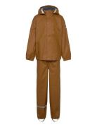 Pu Rain No Susp. Recycled Outerwear Rainwear Rainwear Sets Brown Mikk-...