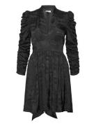 Jacquard Tieband Dress Kort Kjole Black By Ti Mo