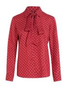 Diamond Monotype Vis Reg Blouse Tops Blouses Long-sleeved Red Tommy Hi...