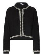 Bicolour Tweed Jacket Tops Knitwear Cardigans Black Mango