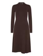 Wool-Blend Long-Sleeve Sweater Dress Knelang Kjole Brown Lauren Ralph ...