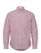 Reg Oxford Stripe Shirt Tops Shirts Casual Red GANT