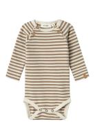 Nbmgeo Aso Ls Slim Body Lil Bodies Long-sleeved Beige Lil'Atelier