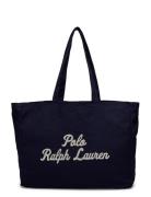 Embroidered Canvas Tote Shopper Veske Navy Polo Ralph Lauren