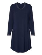 Bamboo Long Sleeve Nightdress With Nattkjole Navy Lady Avenue