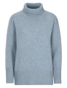 Angelica Merino Turtleneck Tops Knitwear Turtleneck Blue Newhouse