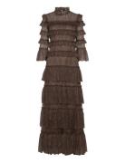 Carmine Maxi Dress Maxikjole Festkjole Brown Malina