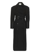 Monaligz Coat Trench Coat Kåpe Black Gestuz