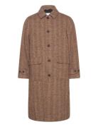 Maximilian Herringb Wool Coat Ullfrakk Frakk Brown Les Deux