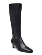 Rory Black Leather Boots Høye Støvletter Black ALOHAS