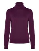 Knit Basic Turtleneck Tops Knitwear Turtleneck Purple Tom Tailor