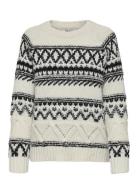 Onlshirly Life Ls Jq O-Neck Knt Tops Knitwear Jumpers Cream ONLY