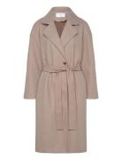 Visolo L/S Long Coat/Tes Outerwear Coats Winter Coats Beige Vila