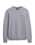 Essential Slim Fit Crew Jumper Tops Knitwear Round Necks Grey Superdry