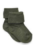 Wool Rib Baby Socks Socks & Tights Baby Socks Khaki Green Mp Denmark