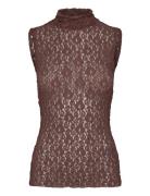 Civahiw Turtleneck Top Tops Blouses Sleeveless Brown InWear