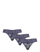 Brief Thong Low Lacey 3 Pack Stringtruse Undertøy Navy Lindex