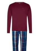 Ls Pj Set Woven - Boxed Pyjamas Burgundy Tommy Hilfiger