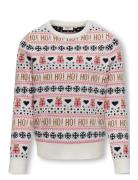 Kmgxmas Present Ls O-Neck Knt Tops Knitwear Pullovers Cream Kids Only