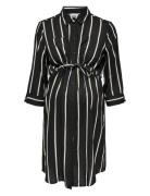 Olmtamari Life 3/4 Shirt Dress Aop Dresses Shirt Dresses Black Only Ma...