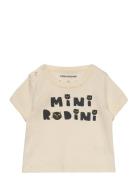 Mini Rodini Cats Sp Ss Tee Tops T-shirts Short-sleeved Beige Mini Rodi...