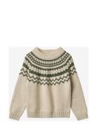 Janie Nordic Pullover Tops Knitwear Pullovers Cream Fliink