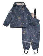 Pu Aop Rain Set Teddy Rec W. Susp104 Outerwear Rainwear Rainwear Sets ...