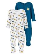 Nbmnightsuit 2P W/F Legion Blue Noos Pyjamas Sie Jumpsuit Blue Name It