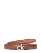 Ck Thin Belt 1.5Cm Pebble Belte Brown Calvin Klein