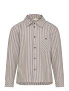 Shirt Ls Y/D Tops Shirts Long-sleeved Shirts Beige Minymo