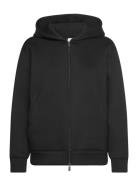 Viscose Bonded Ck Emb Zip Hoodie Tops Sweat-shirts & Hoodies Hoodies B...