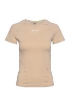 Soft Basic Short Sleeve Sport T-shirts & Tops Short-sleeved Beige Aim´...