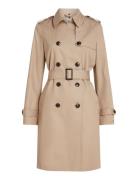 Cotton Db Slim Fit Trench Trench Coat Kåpe Beige Tommy Hilfiger