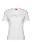 Damacia_3 Tops T-shirts & Tops Short-sleeved White HUGO