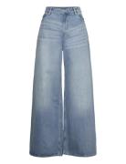 Giga Low Waist Loose Jeans Bottoms Jeans Wide Blue Monki