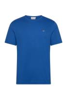 Reg Shield Ss T-Shirt Tops T-shirts Short-sleeved Blue GANT